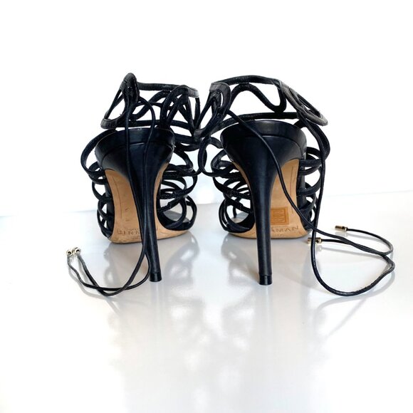 ALEXANDRE BIRMAN Black Leather Stiletto Caged Heel Sandal Shoe Size 7.5 - Picture 8 of 15